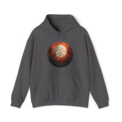 Halloween Harvest Moon - Graphic Hooded Sweatshirt Charcoal